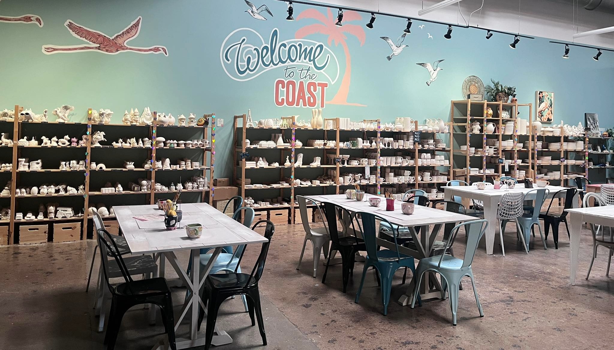 Third Coast Clay at The Factory at Franklin in Franklin, TN offers drop in pottery painting for all ages.