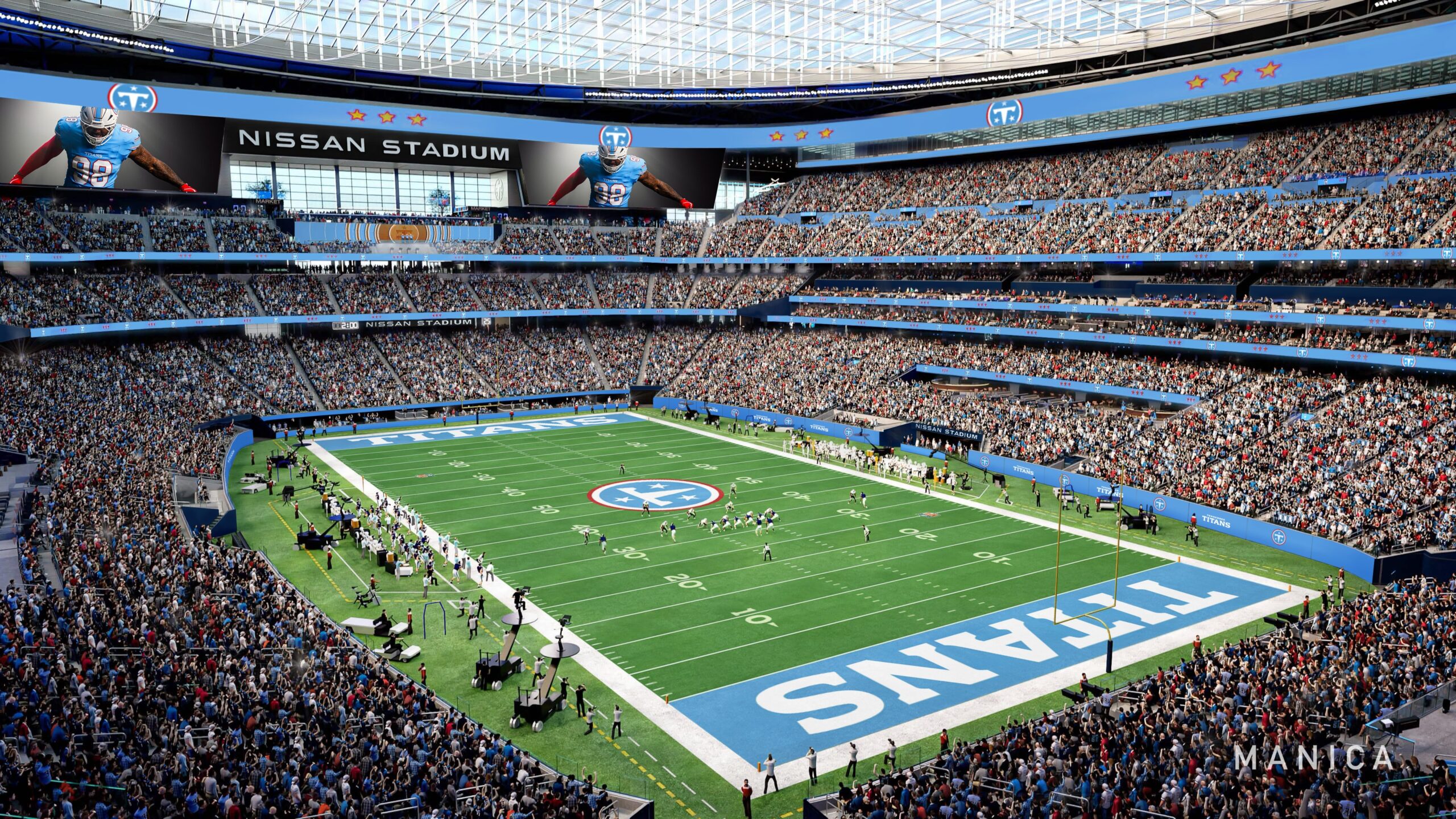 New Nissan Stadium in Nashville Tennessee, home of the Tennessee Titans and Super Bowl 2023.