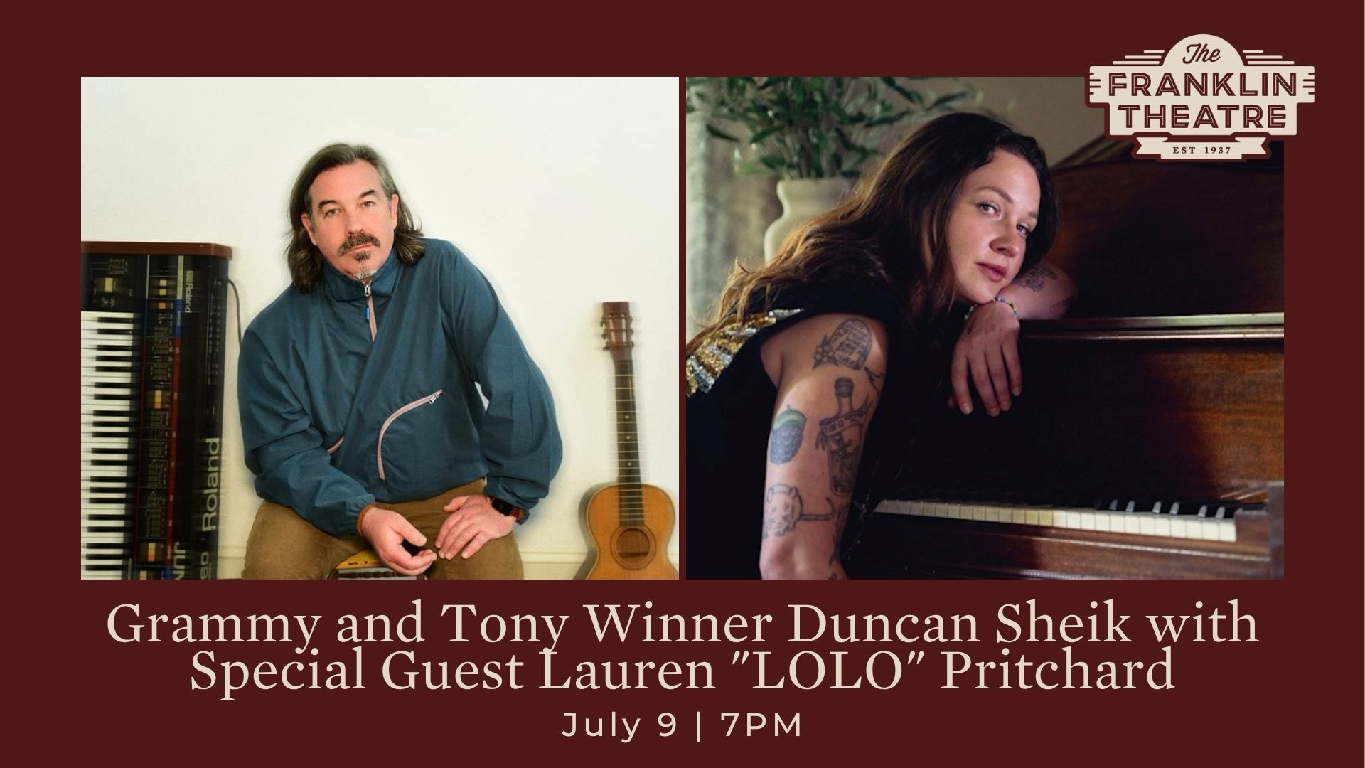 Grammy and Tony Winner Duncan Sheik with Special Guest Lauren LOLO Pritchard