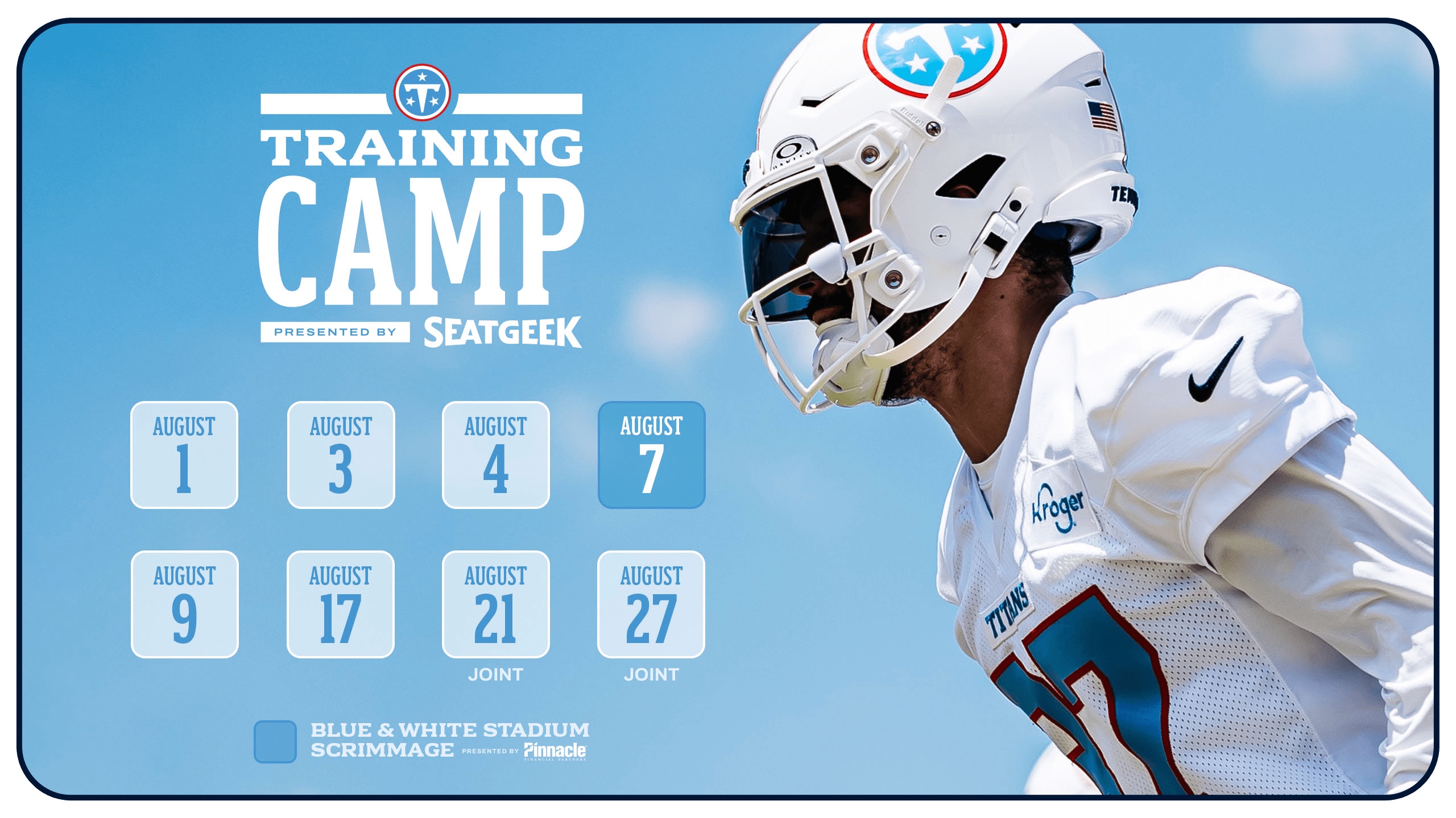 Tennessee Titans Announce Open Dates for Fans at 2026 Titans Training Camp, Presented by SeatGeek.