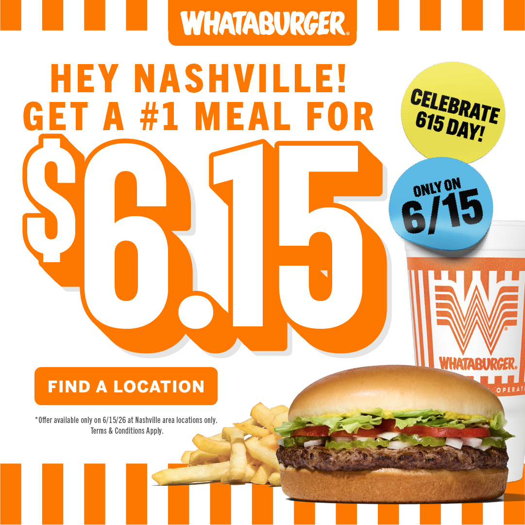 Whataburger Franklin and Brentwood TN, showing 615 specials.