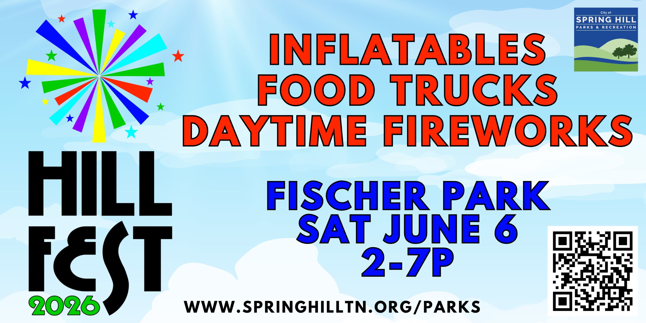 At Hill Fest in Spring Hill, TN, play on inflatables, enjoy food trucks and see daytime fireworks, it's a family friendly event for all ages.