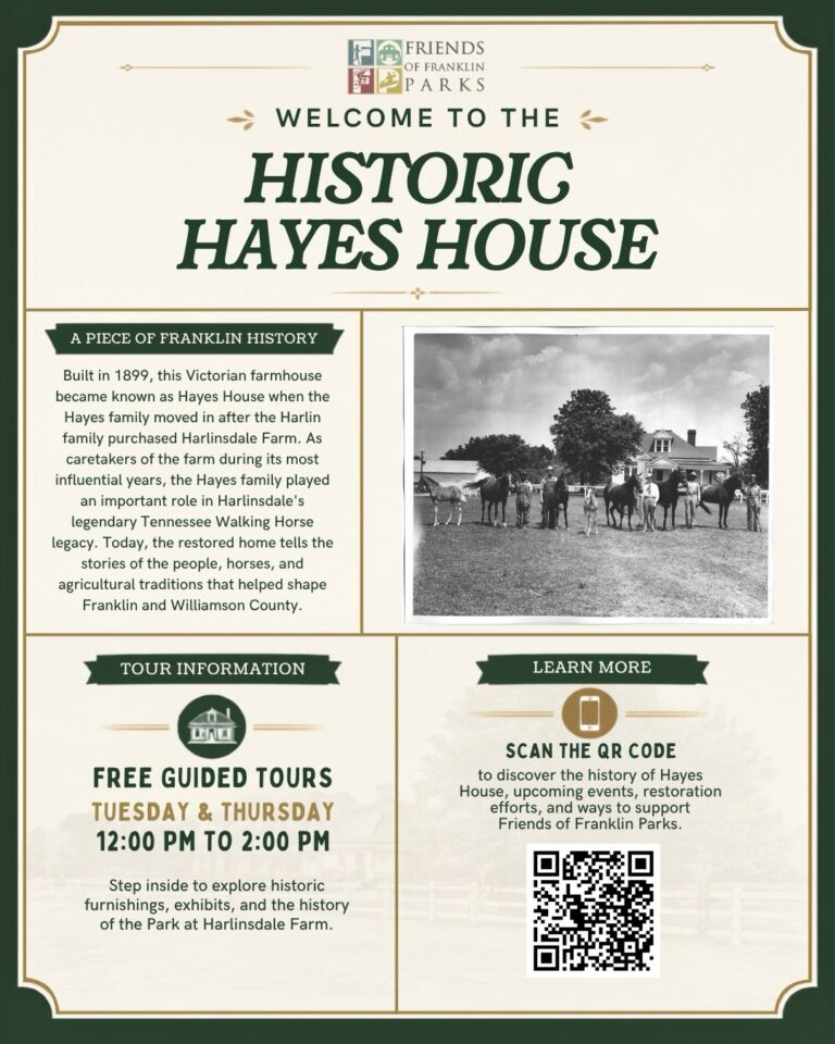 Historic Hayes House Tours in Franklin, TN at Harlinsdale Farm.