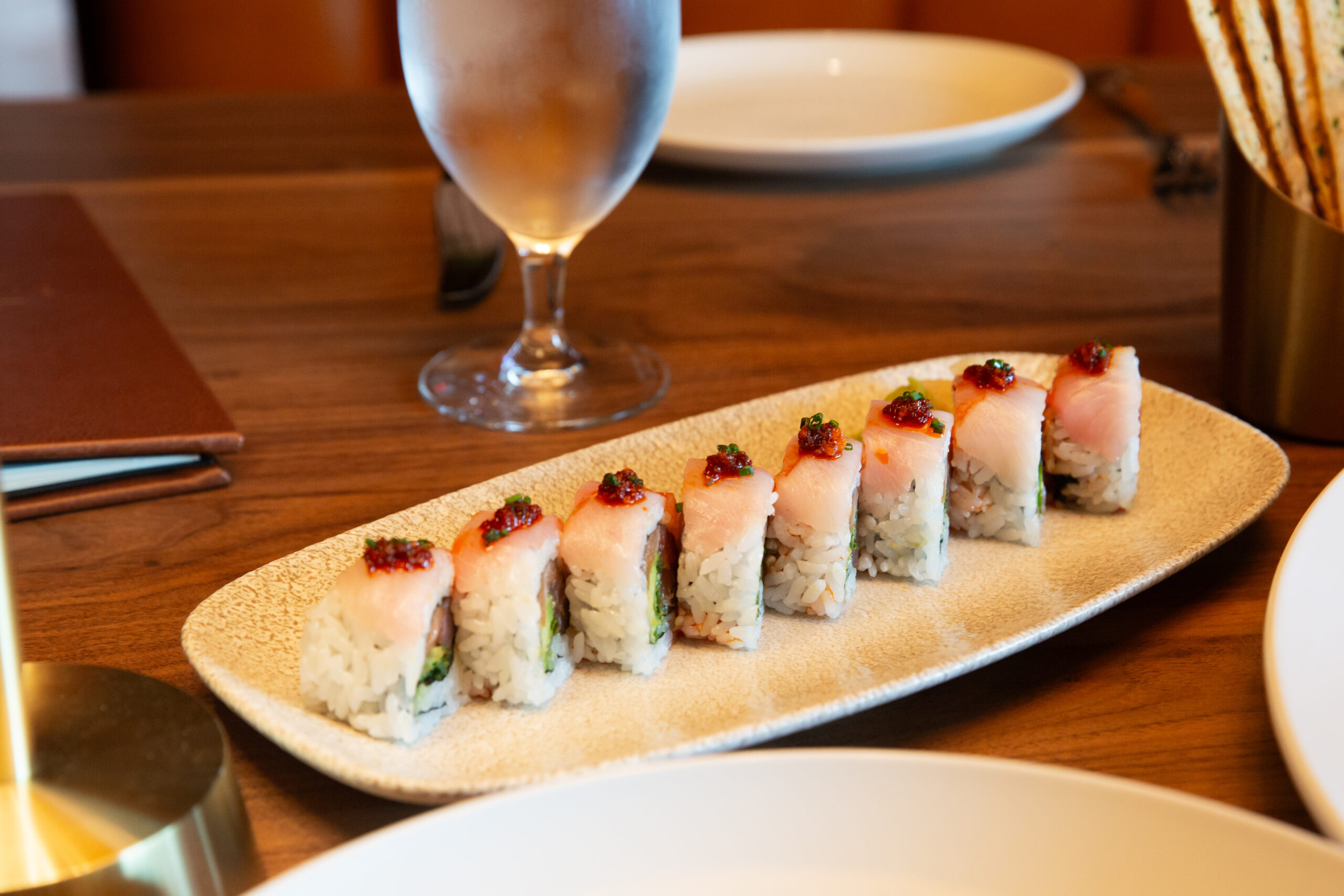 Ocean Prime Nashville restaurant sushi roll, the Ocean roll.