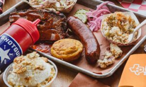 Shotgun Willie's BBQ in Madison, Tennessee, known for Michelin-recommended Texas-style barbecue, smoked brisket, jalapeño sausage, and classic Southern sides near Nashville.