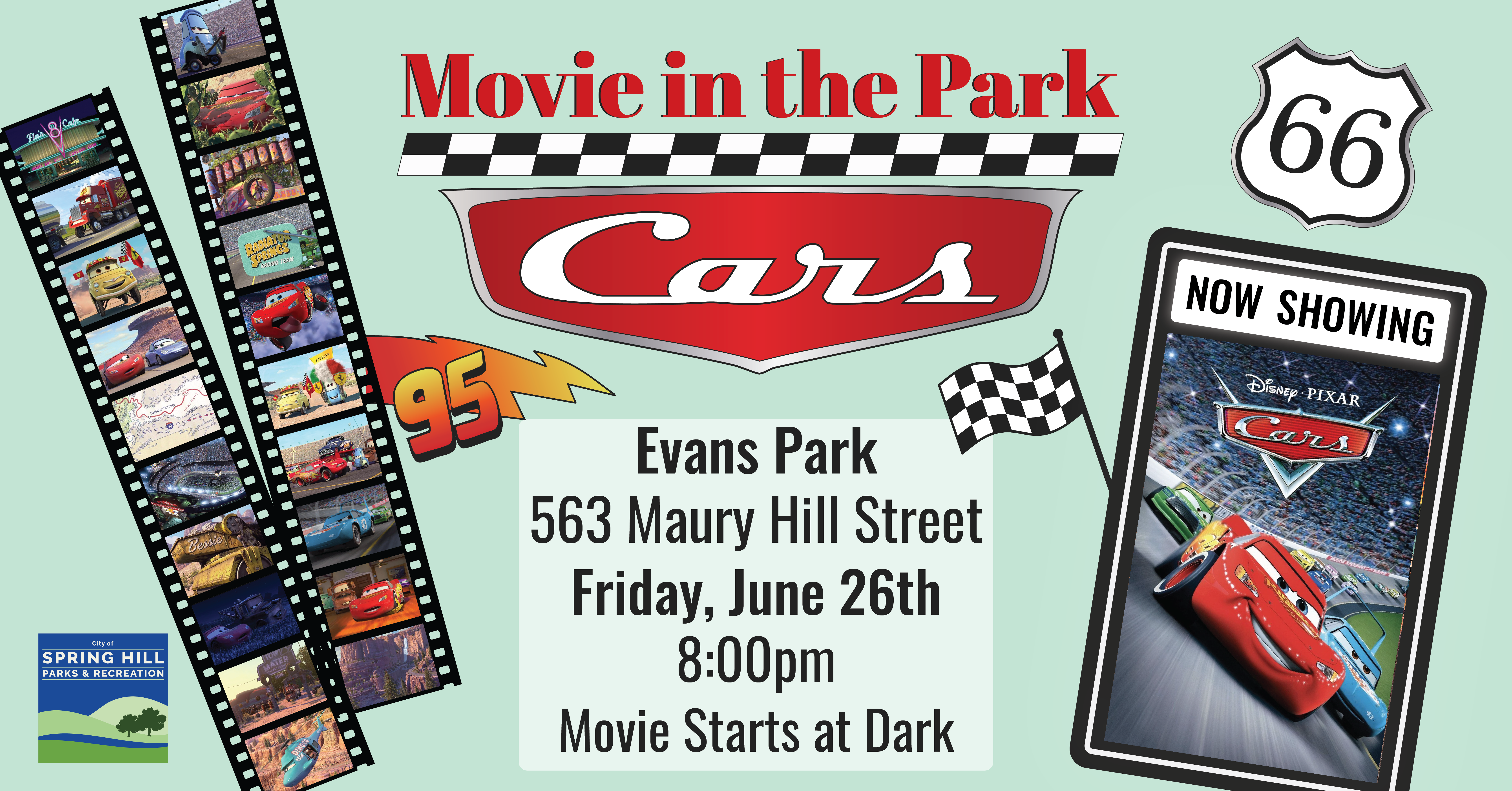 Spring Hill, TN Movie in the Park Event, fun for kids and families.