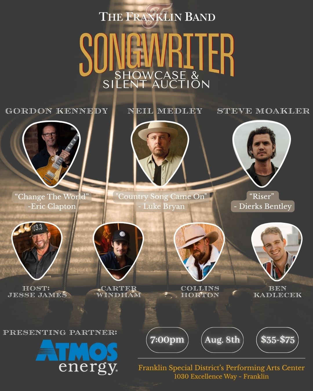 The Franklin Band’s Songwriter Showcase & Silent Auction.