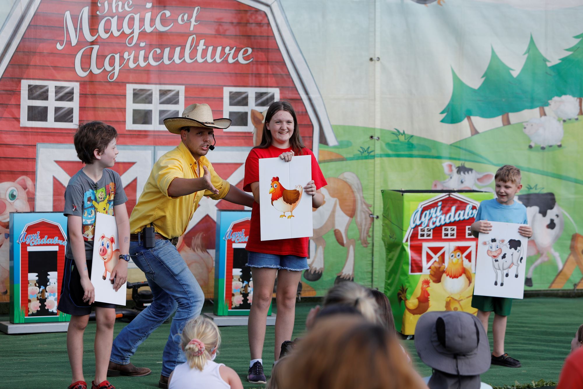 Agricadabra Show at the Williamson County Fair in Franklin, TN, featuring an educational agricultural magic performance and family-friendly entertainment for fair visitors.