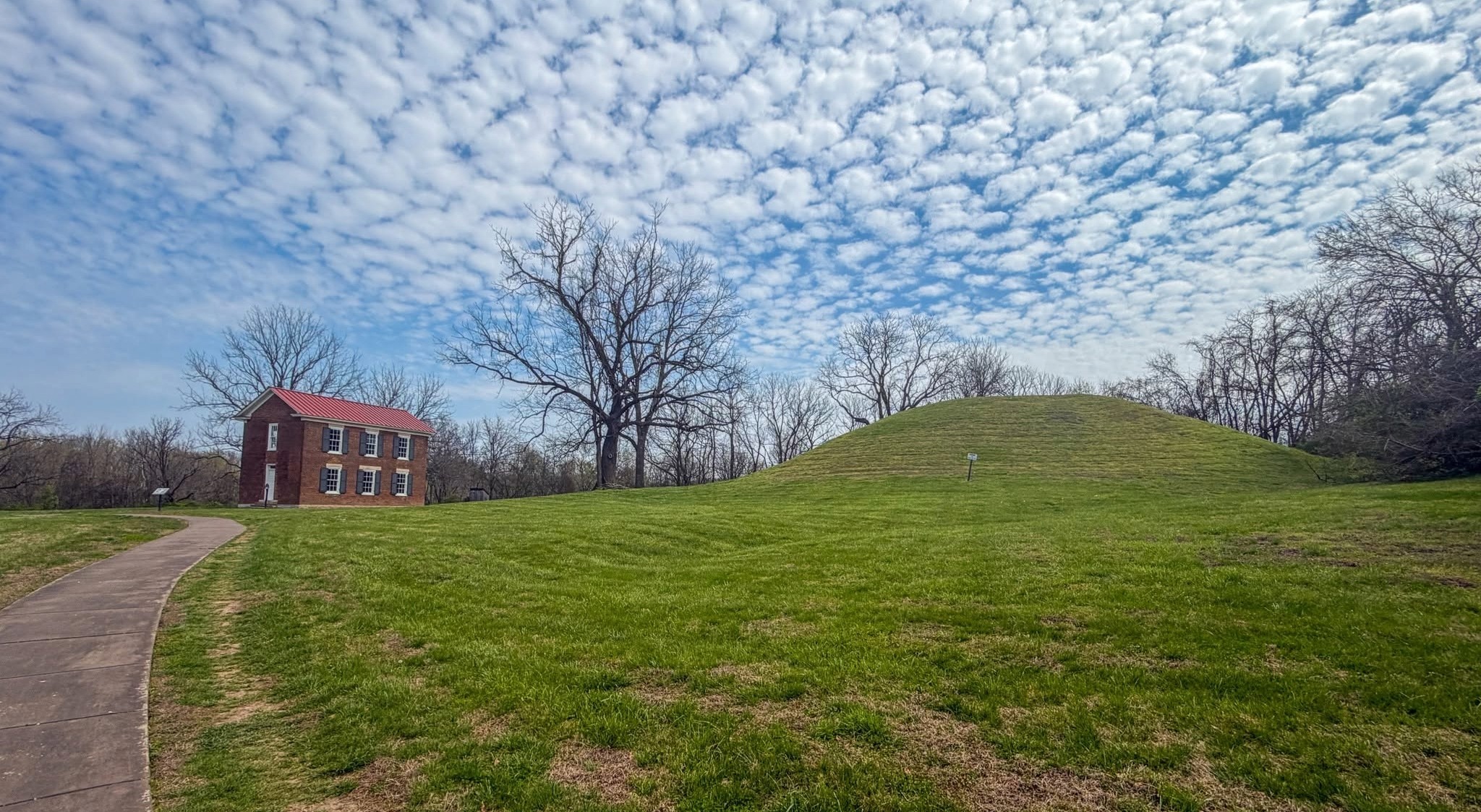 Boiling Spring Academy and a prehistoric Native American mound at Primm Park in Brentwood, Tennessee