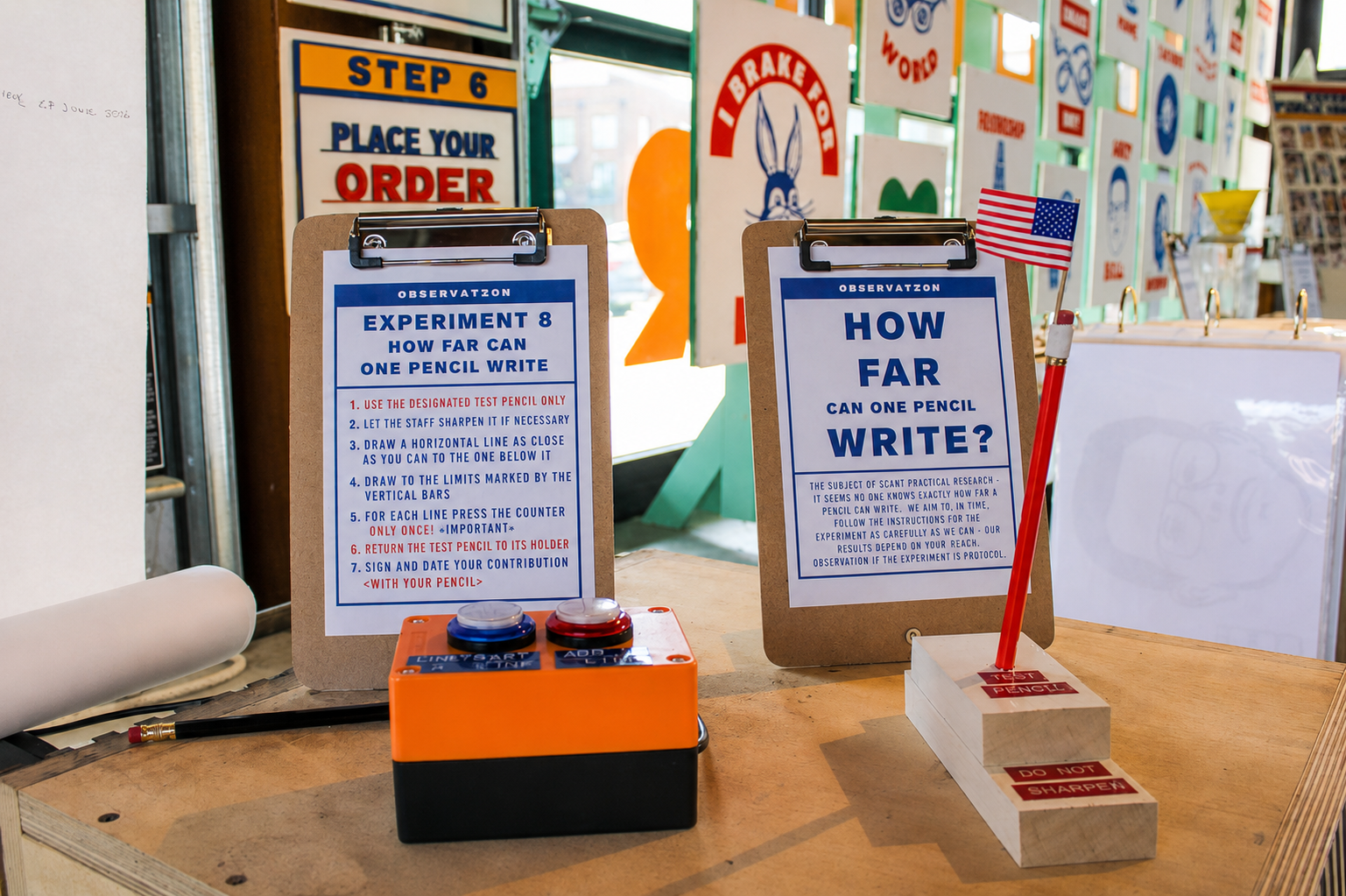 “How Far Can One Pencil Write?” interactive experiment at Experimart in The Factory at Franklin