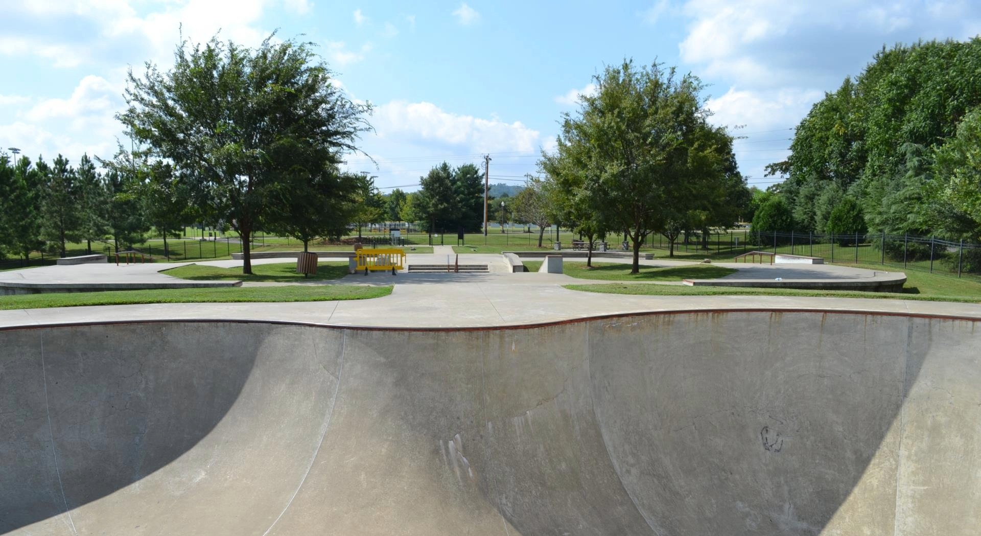 Concrete skate bowl at Jim Warren Park in Franklin, Tennessee
