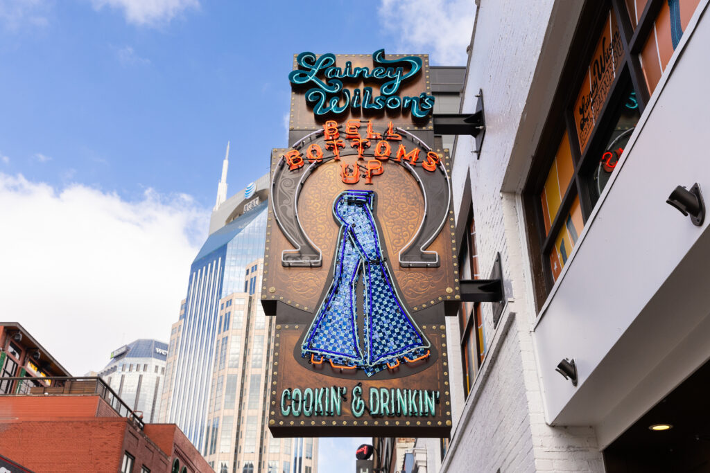 Lainey Wilson’s Bell Bottoms Up Restaurant & Bar in downtown Nashville, TN.