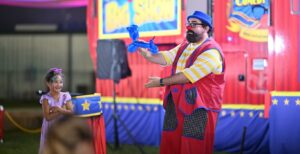 Lew-E Comedy Circus at the Williamson County Fair in Franklin, TN. Lee “Lew-E” Andrews combines comedy magic, juggling, music, and audience participation into a fast-paced show for guests of all ages.