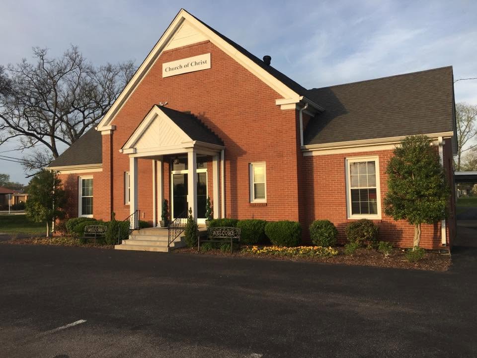 Exterior of Mill Creek Church of Christ in Nolensville, Tennessee.