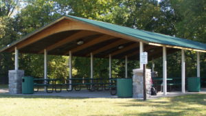 Covered picnic shelter at River Park in Brentwood, Tennessee