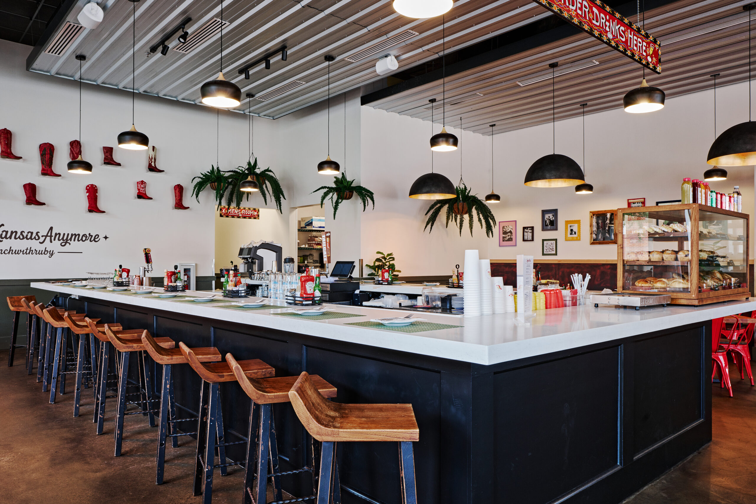 Interior dining at Ruby Sunshine restaurant in Hillsboro Village in Nashville, TN.