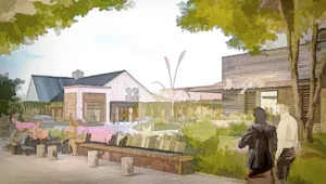 Artist rendering of Sagefield luxury dining and shopping destination coming to Thompson’s Station, TN
