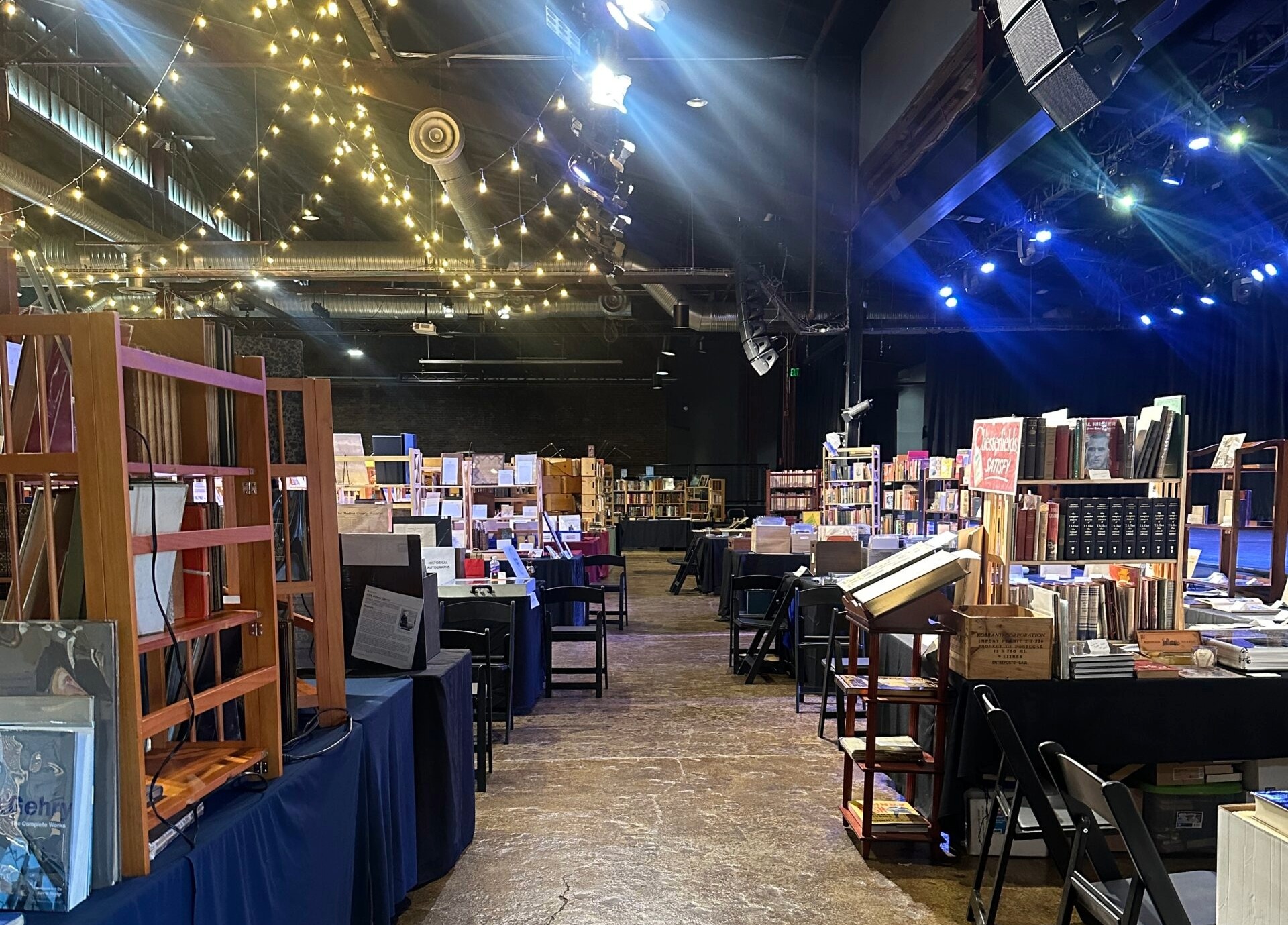 Rare and collectible books displayed at the Tennessee Book and Ephemera Fair at The Factory at Franklin in Franklin, Tennessee.