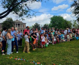 Families gathered for an Easter egg hunt at Two Rivers Park in Nashville, Tennessee.