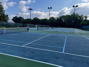 Tennis courts at the WCPR Maryland Farms Tennis and Pickleball Center in Brentwood, Tennessee.