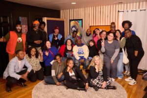 Group gathered at Weirdo Workshop in Nashville, Tennessee, during a creative community event.