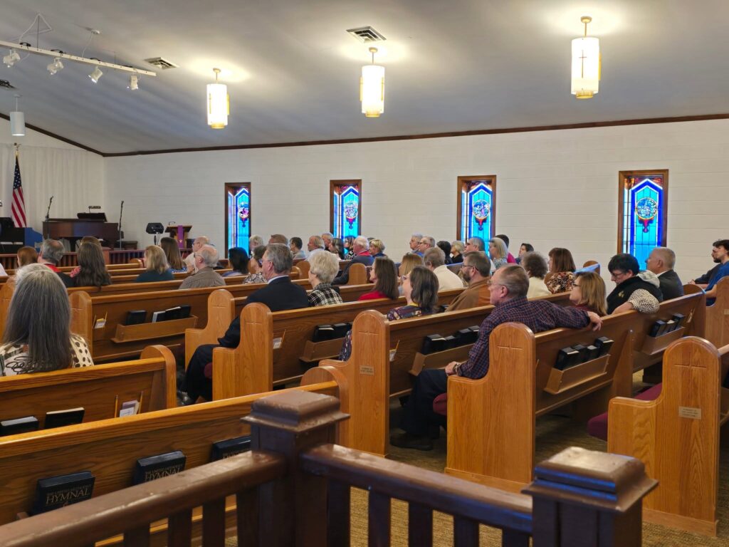 Congregation gathered for a worship service at Westview church in Tennessee.