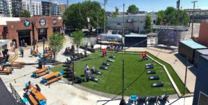 Yee-Haw Brewing Company beer garden at 6th & Peabody in Nashville, Tennessee.