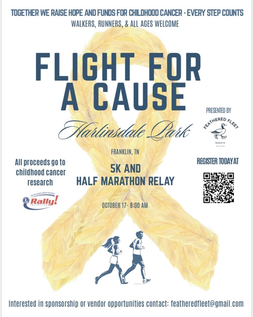 Flight fora Cause 5K Half Marathon Relay in Franklin, TN.