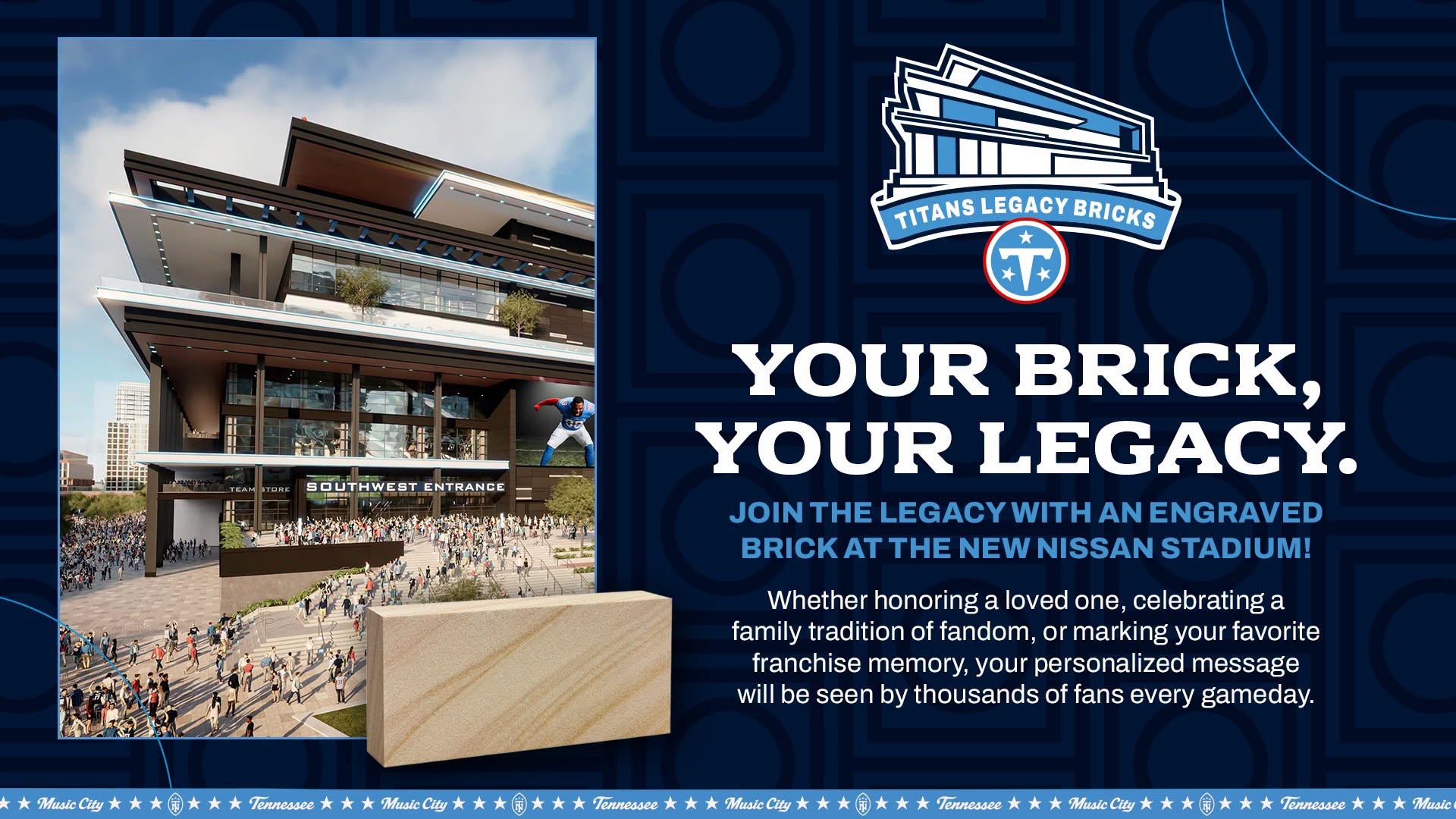 Tennessee Titans Launch the “Titans Legacy Bricks” Program.