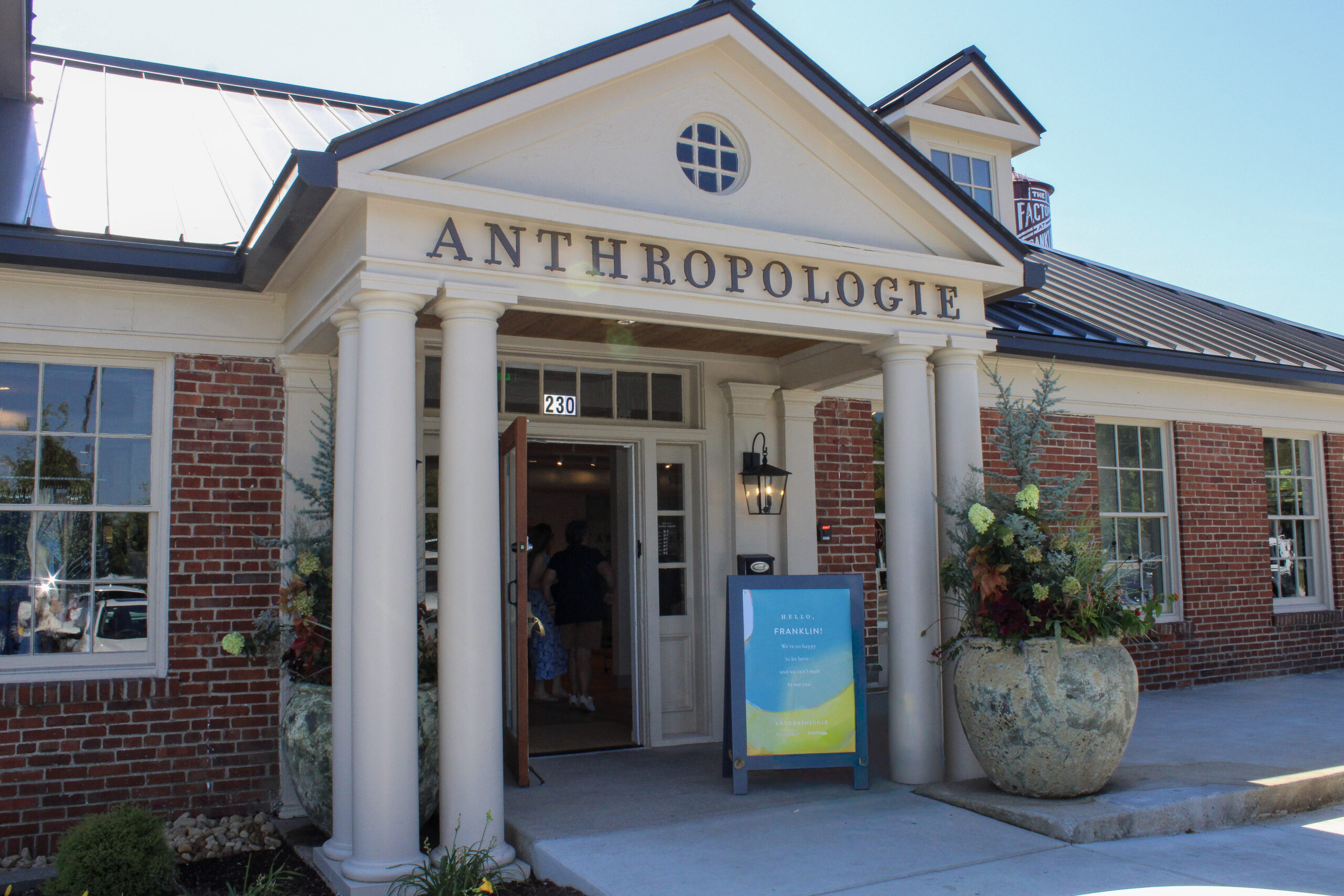 Exterior entrance of Anthropologie at The Factory at Franklin in Franklin, Tennessee
