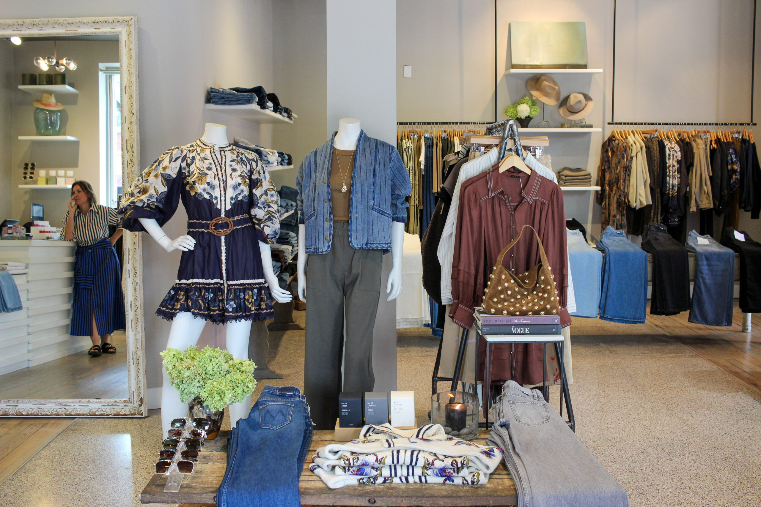 Abby Palmer clothing display at Emmeline boutique in Downtown Franklin, TN