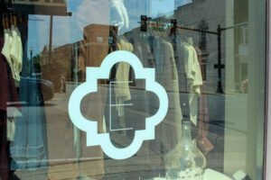 Emmeline boutique window display on Main Street in Downtown Franklin, TN