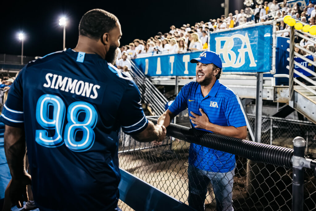 Titans Jeffery Simmons and Jordan Elliott Attend FRA at BGA High School Football Game. Friday Night Titans at Battle Ground Academy on September 25, 2026 in Franklin, TN. Photo By Coral Scoles-Coburn/Tennessee Titans