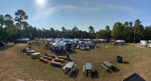 Vendor tents and festival activities at Fairview Nature Fest at Bowie Nature Park in Fairview, Tennessee