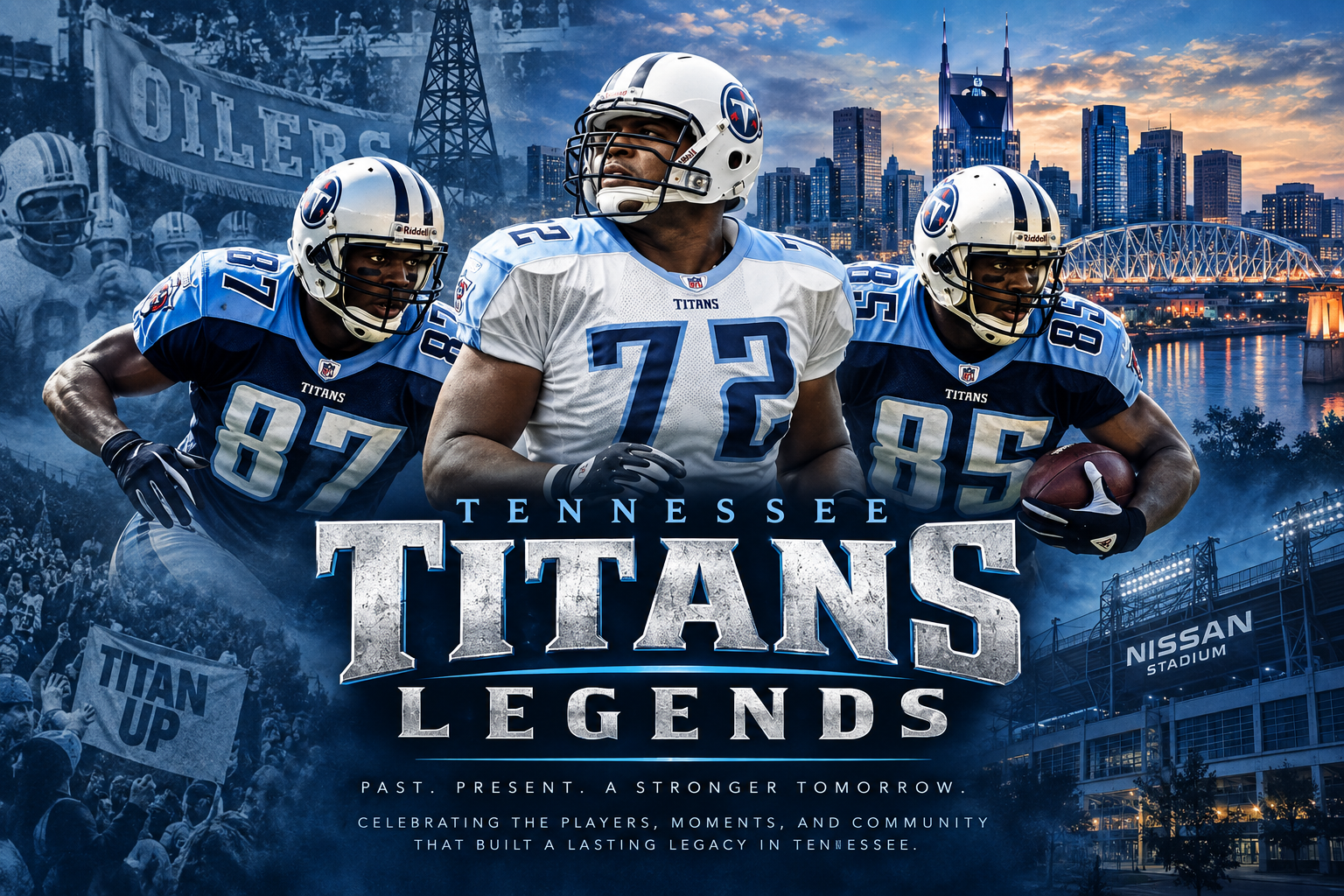Former Tennessee Titans Derrick Mason, Brad Hopkins and Kevin Dyson featured for the Remember the Titans Davis House fundraiser in Franklin, Tennessee.
