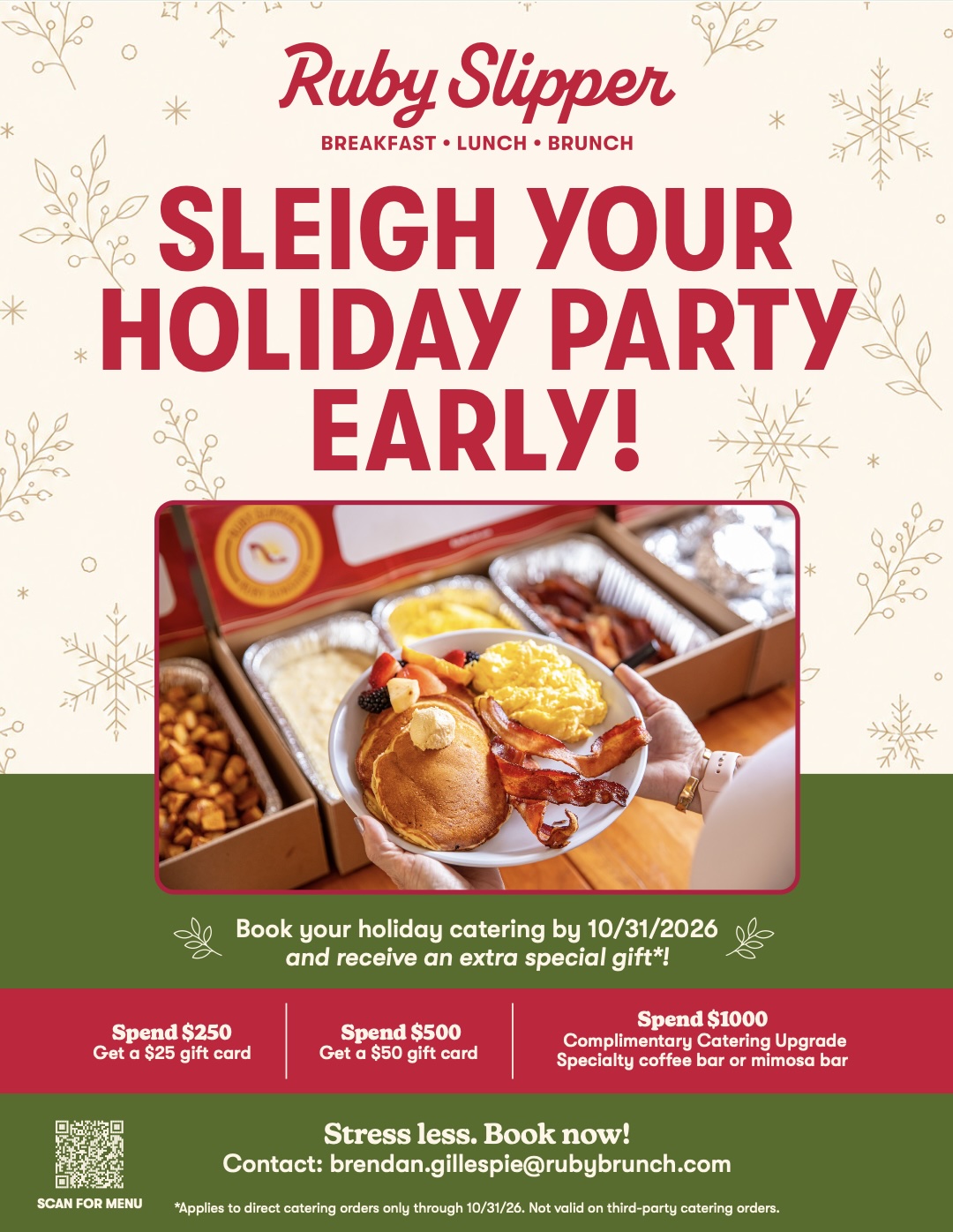 Ruby Sunshine in downtown Franklin, TN is offering holiday catering specials.