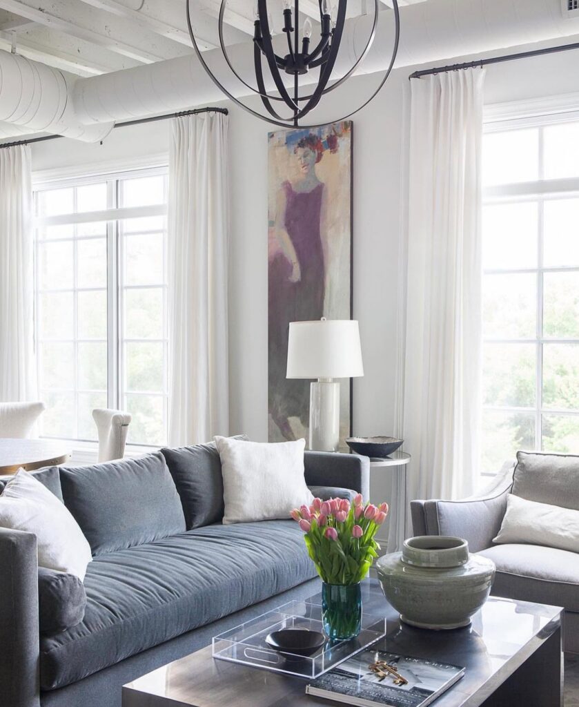Curtains in living room from 615 Blinds in Franklin, TN.