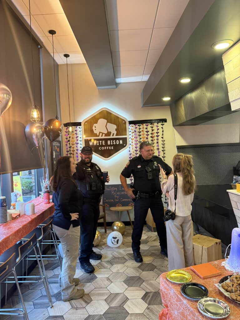 White Bison Coffee hosts local officers for annual Coffee with a Cop Day