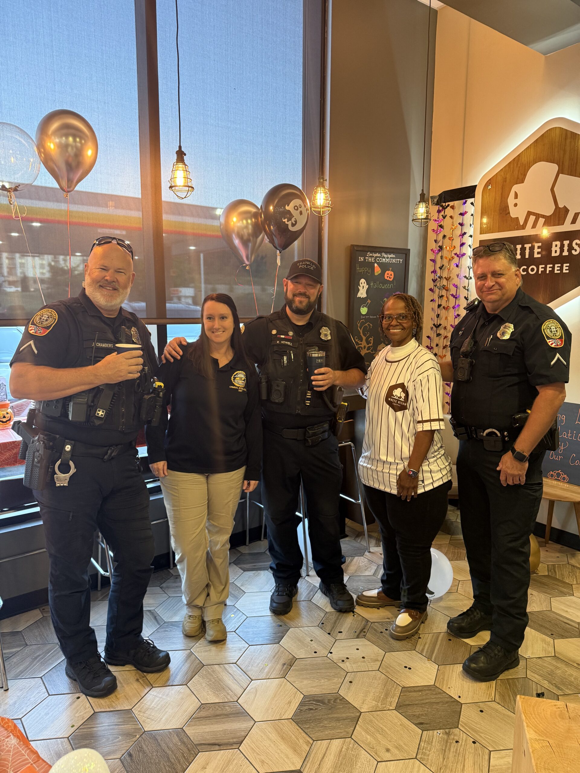 White Bison Coffee hosts local officers for annual Coffee with a Cop Day