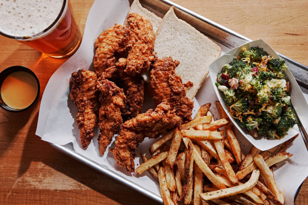 Martin_s Bar-B-Que Joint Fried Chicken Tenders Tray w_ Broccoli Salad and French Fries