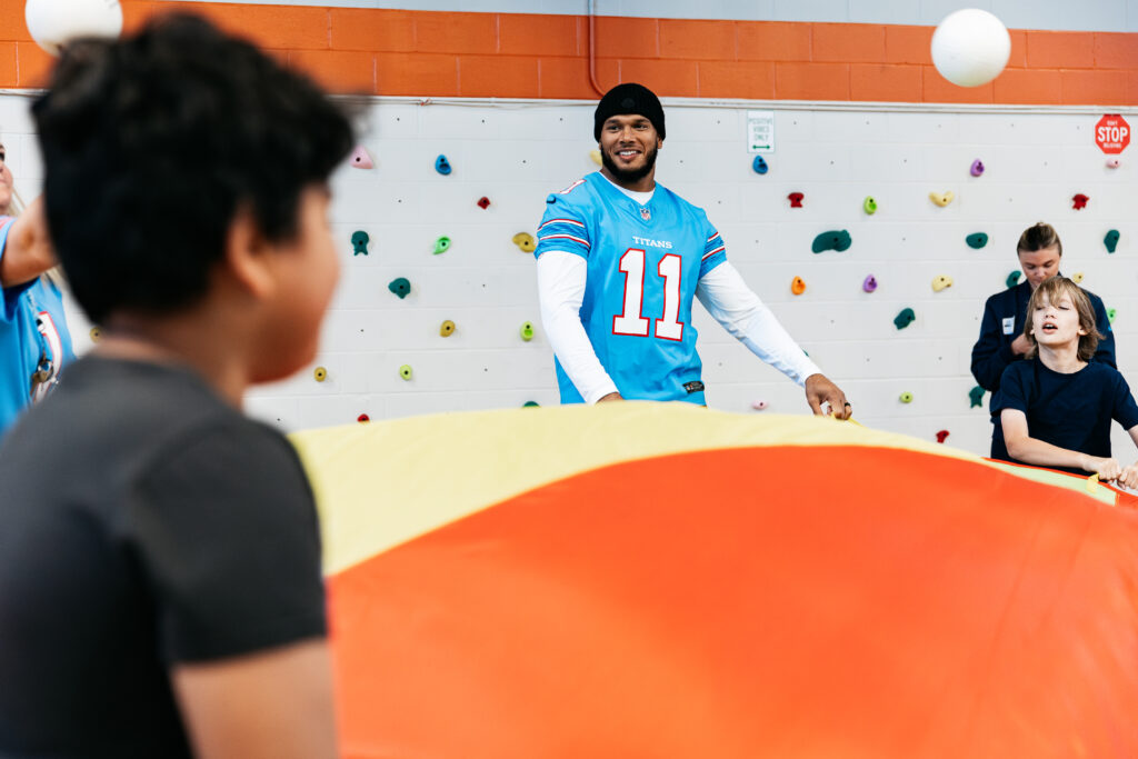Take a Titan to School - Titans Players Visit Simon Spring Community School & Looby Community Center. Take A Titan To School held at Simon Springs Community School on October 20, 2026 in Nashville, TN. Photo by Jessie Rogers/Tennessee Titans