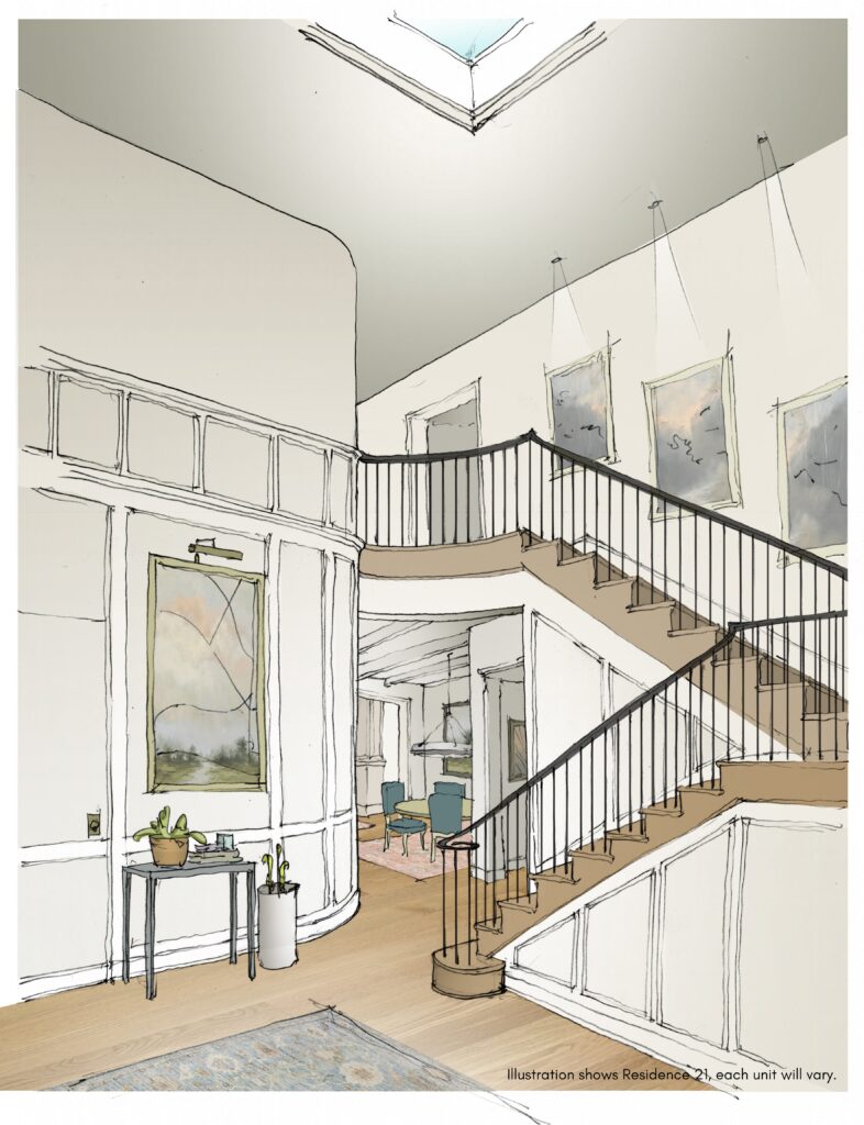 The Residences at The Margin District Foyer Perspective (with disclaimer)