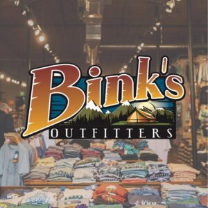 Store sign at Bink's Outfitters Outdoor in Franklin, TN.