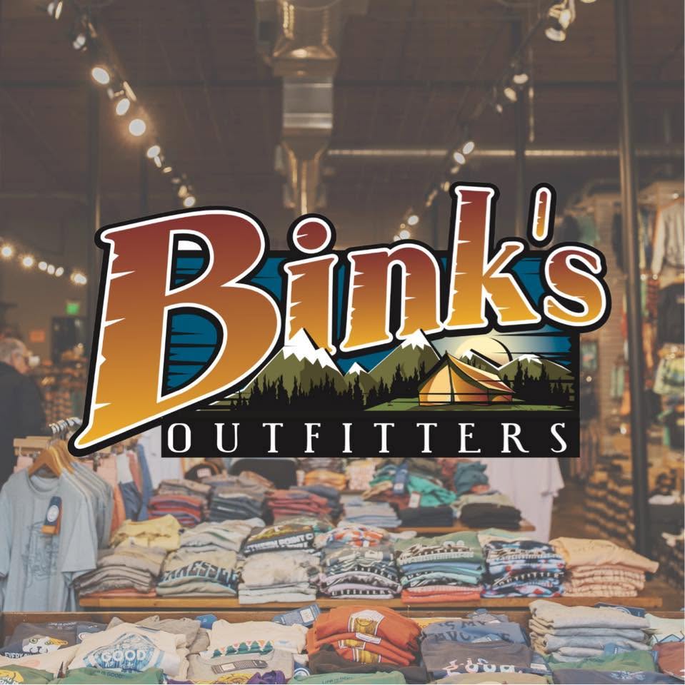 Store sign at Bink's Outfitters Outdoor in Franklin, TN.