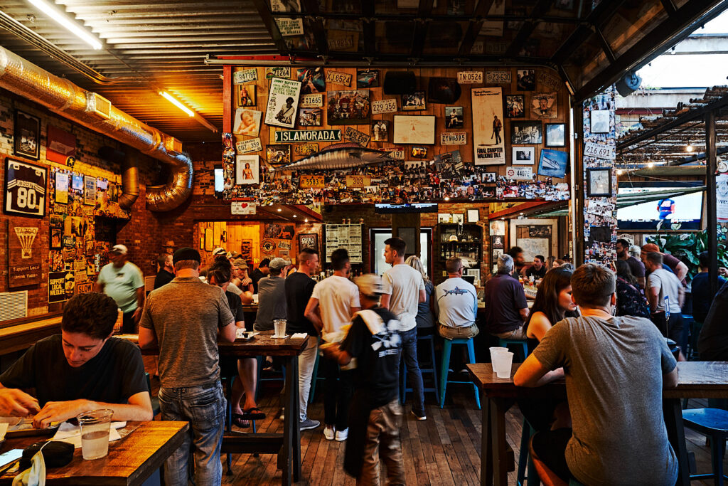 Pat Martin at Martin’s Bar-B-Que Joint downtown Nashville, TN Interior.