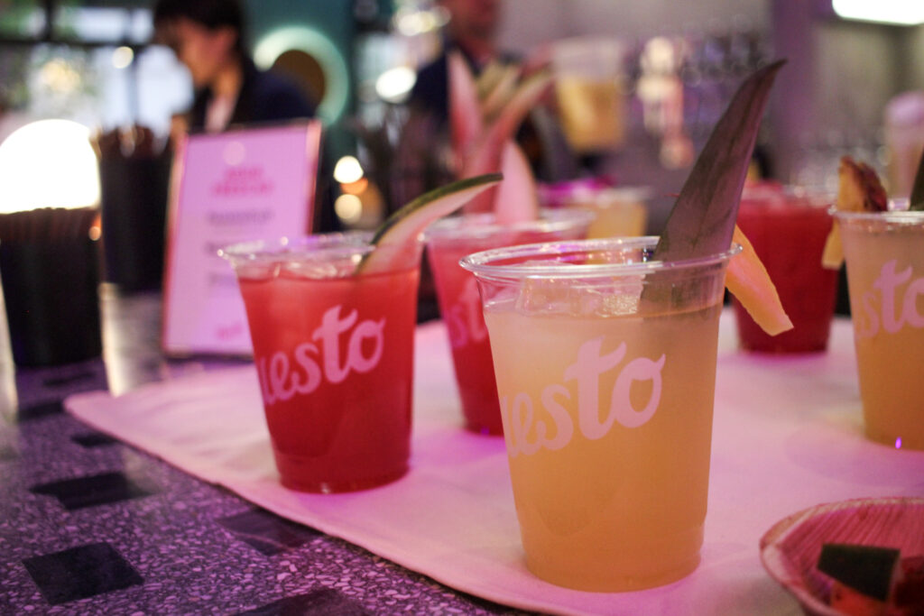 Agua fresca drink served at Puesto Mexican restaurant in Nashville Yards, Nashville, TN.