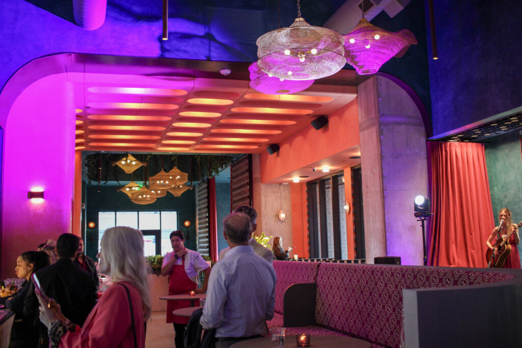 Interior of Puesto Mexican restaurant in Nashville Yards, Nashville, TN.