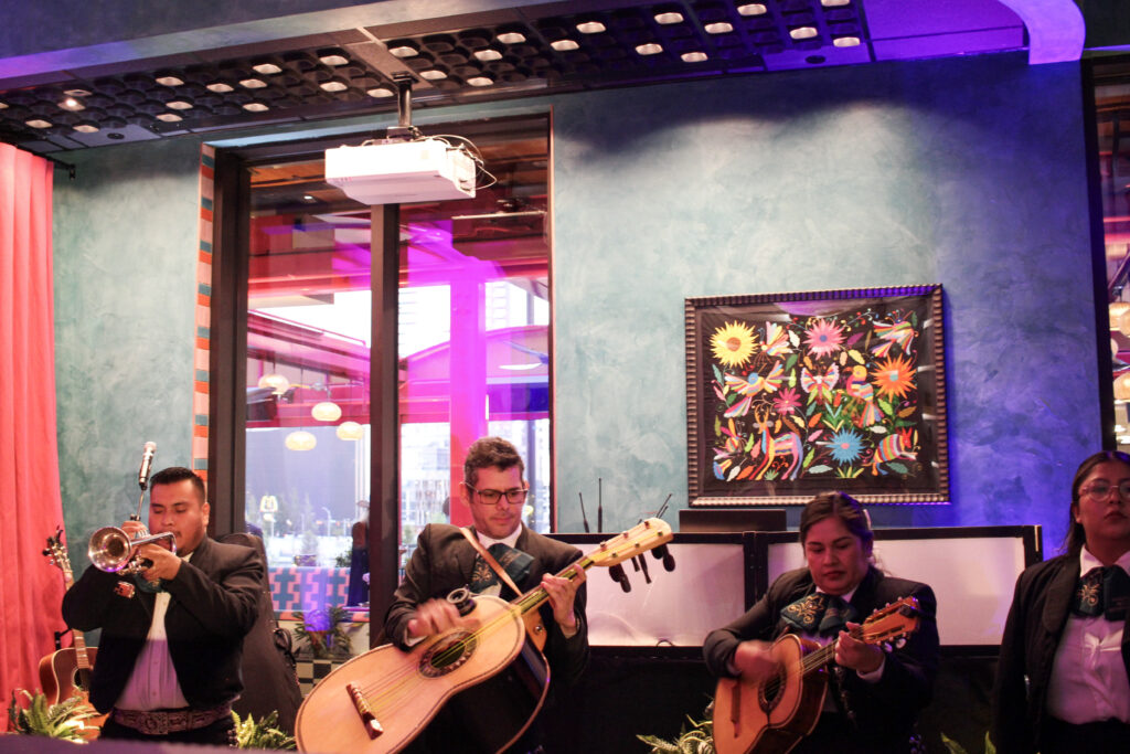 Live mariachi band performing at Puesto Mexican restaurant in Nashville Yards, Nashville, TN.