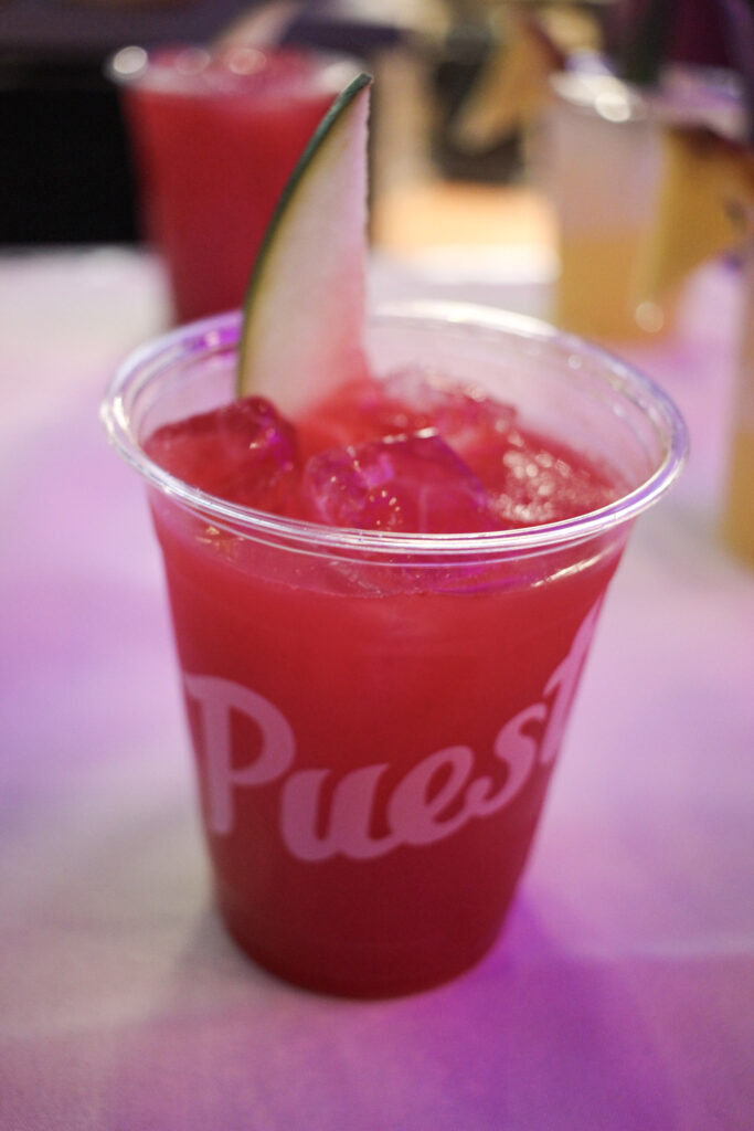 Watermelon agua fresca served at Puesto Mexican restaurant in Nashville Yards, Nashville, TN.