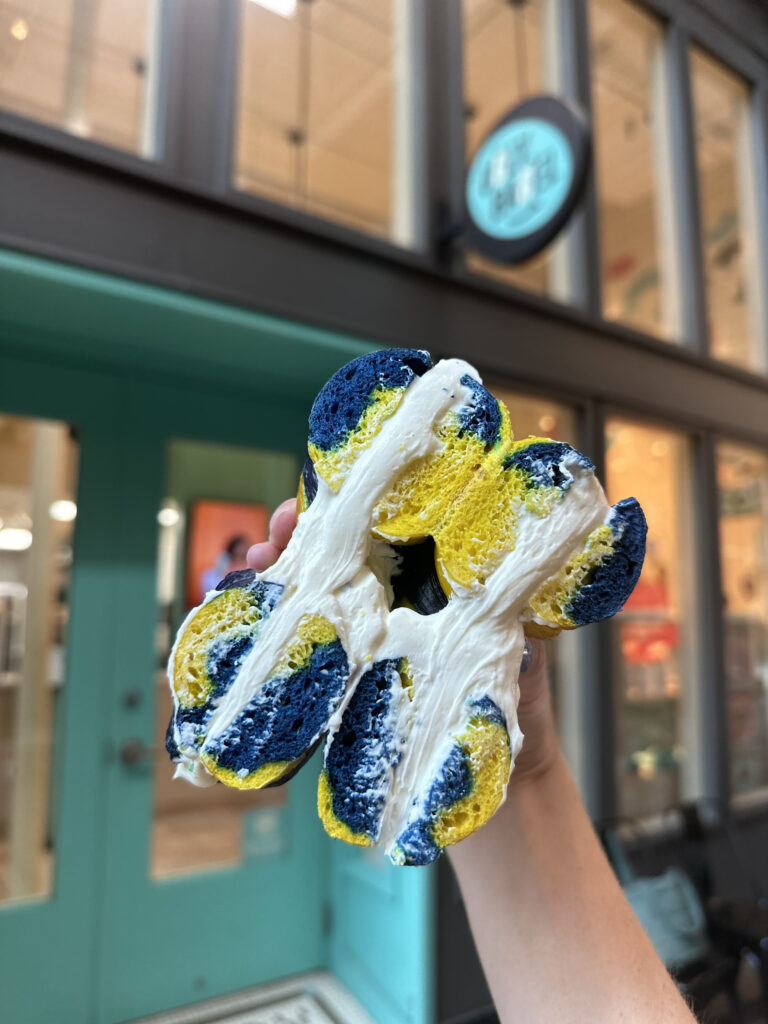 Ugly Bagel Franklin, TN offers Nashville SC fans Blue & Gold Bagels.
